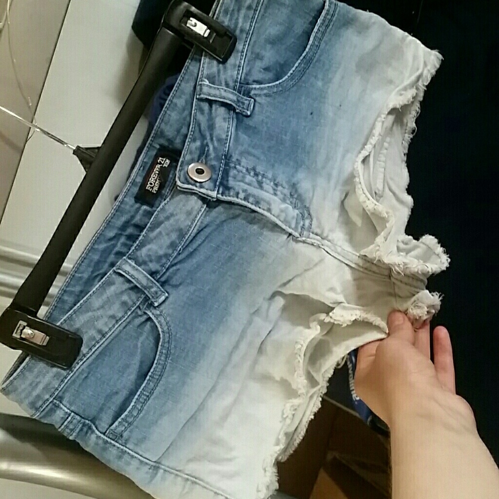 "Size 27" Forever 21 white washed shorts